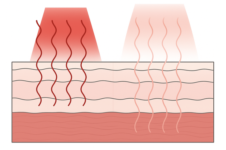 4 red light waves, 6 near infrared waves - no text option 4