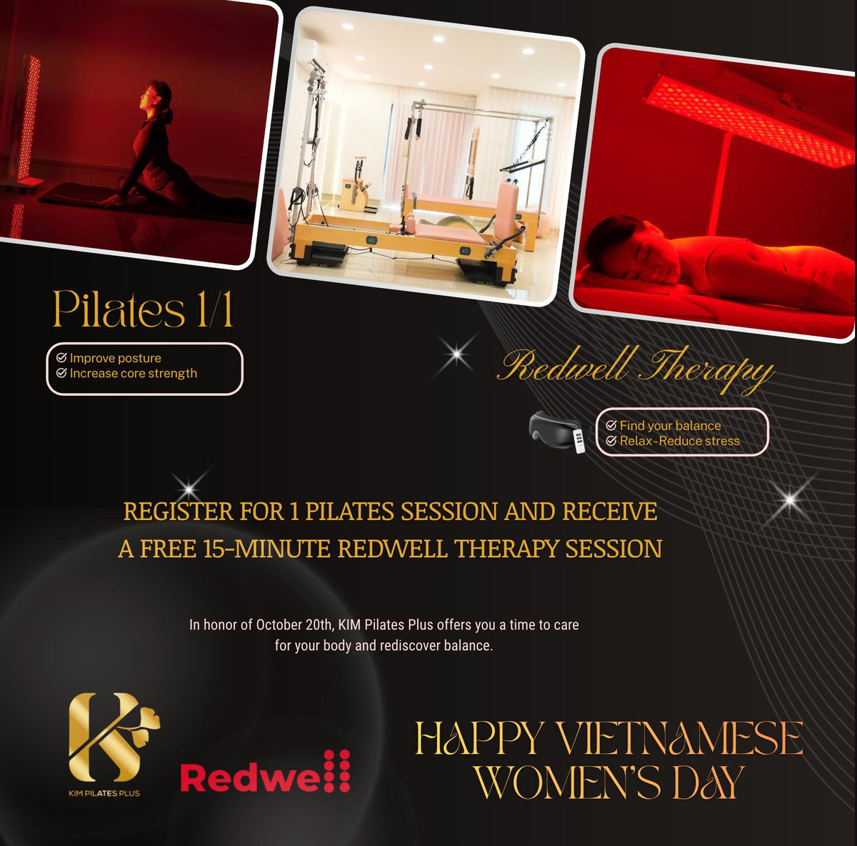 Kim Pilates Plus and Redwell Vietnamese Women's Day promotion
