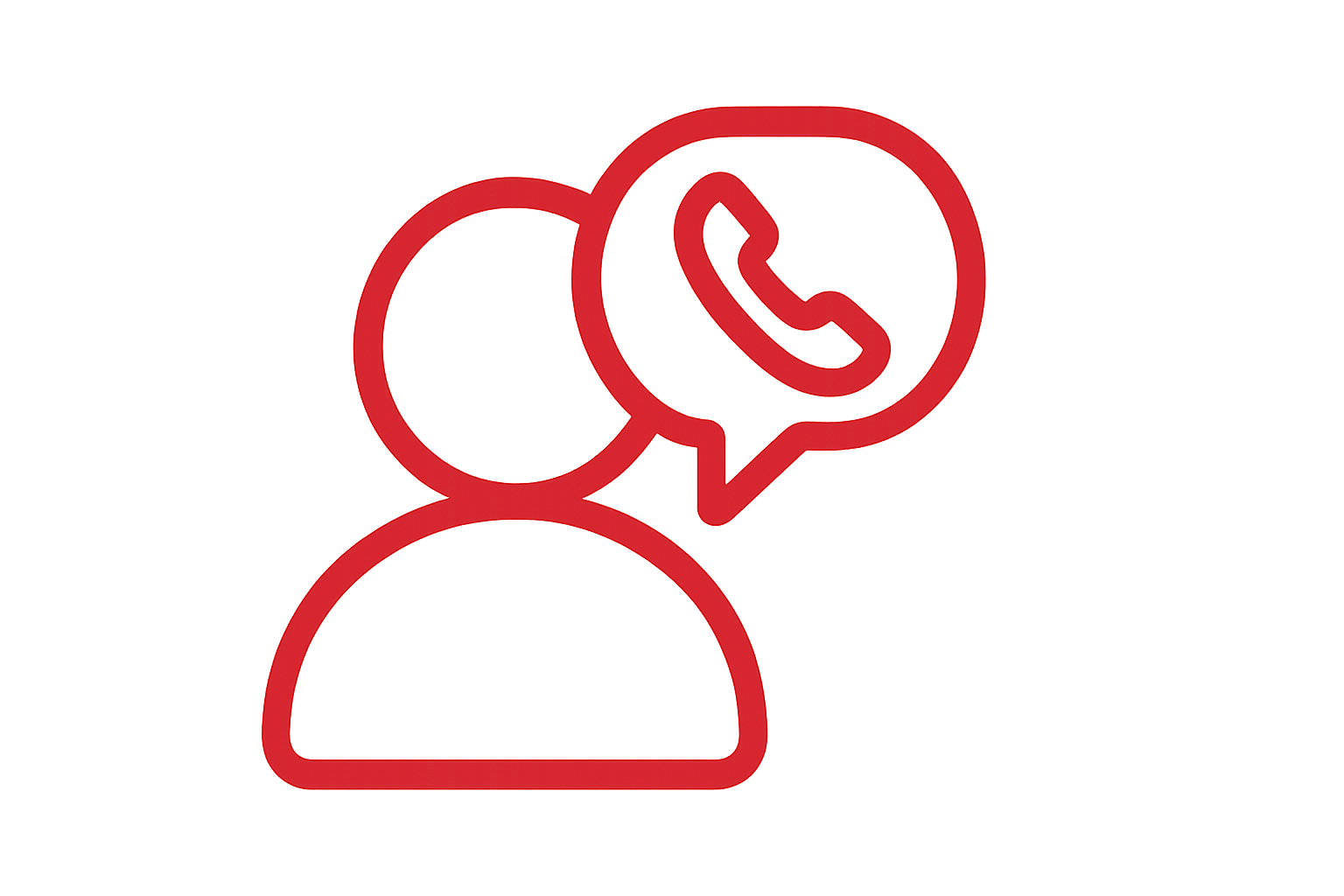 Clean contact us icon with phone and envelope elements for warranty page footer