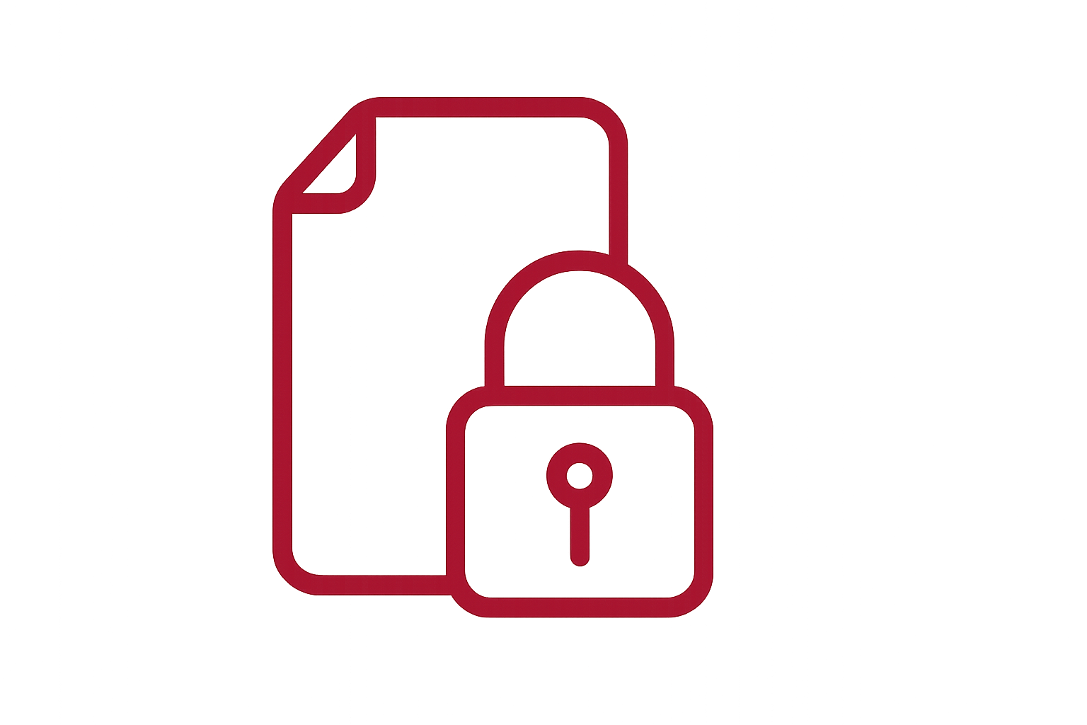 Clean privacy policy icon without words in red #c8102e